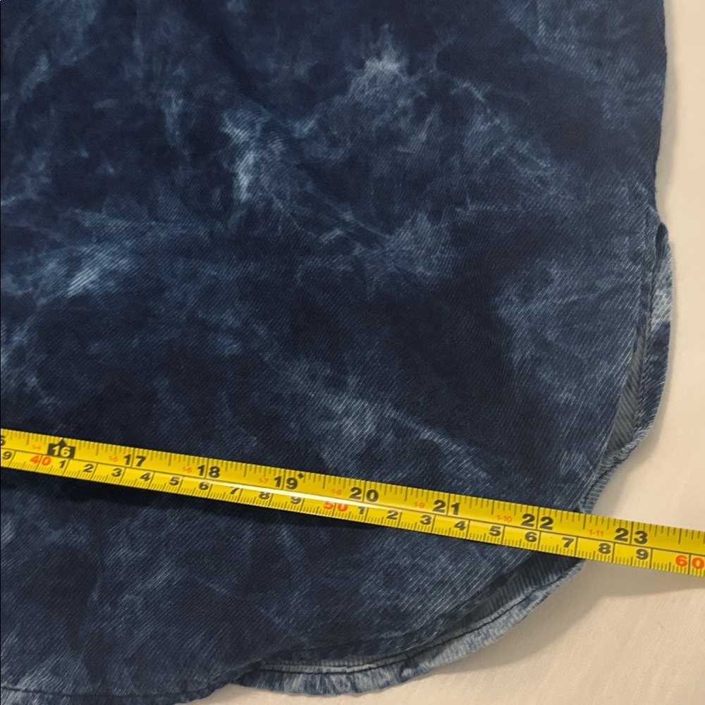 PureJill blue tie dye 100% organic cotton tunic top SZ L oversized casual boho - Picture 8 of 12